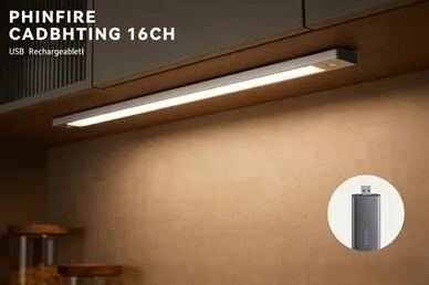 16-Inch LED Cabinet Light USB Rechargeable